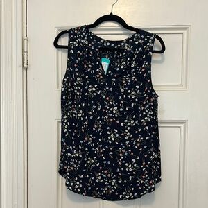 41 Hawthorn Morey Split Neck Sleeveless Blouse Navy